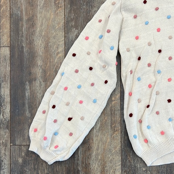 H&M Cream Pullover Sweater with Polka Dots and Long Sleeves - Picture 5 of 10